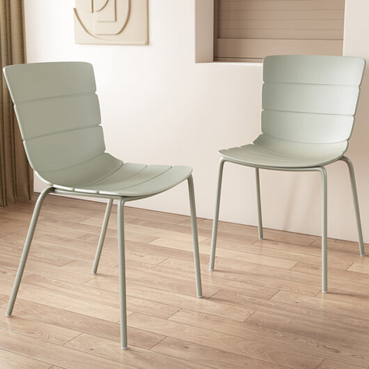 Arta Plastic Dining Chairs In Pair - Green