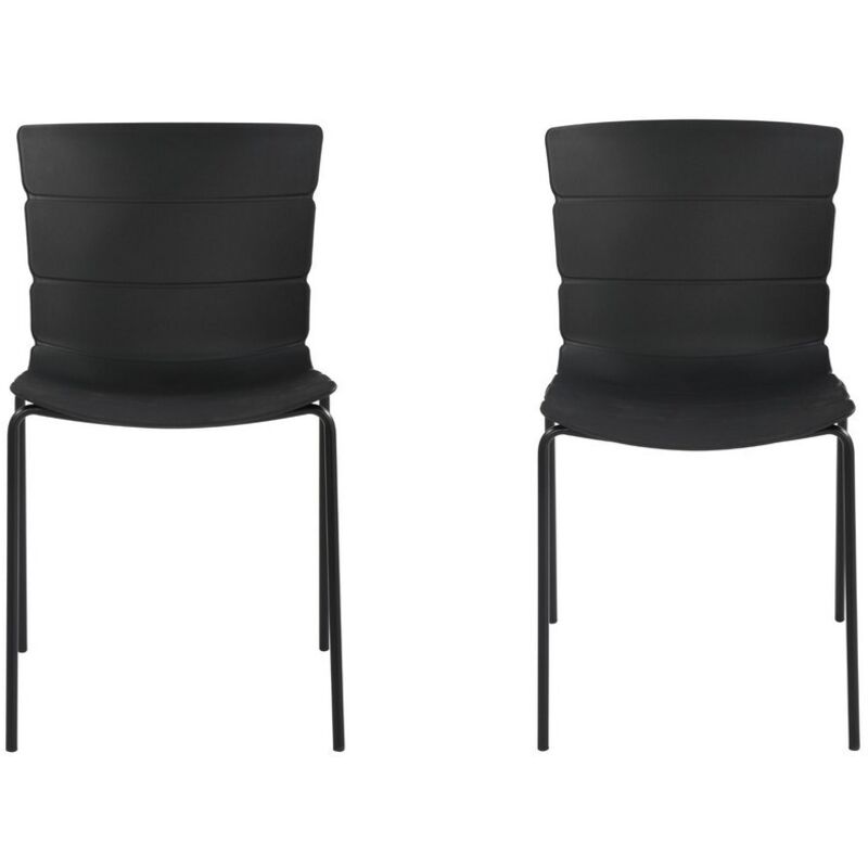 Bali Kitchen Chairs (Set of 2) - Plastic/Metal - L50.5 x W47 x H81 cm - Black - Flat Packed