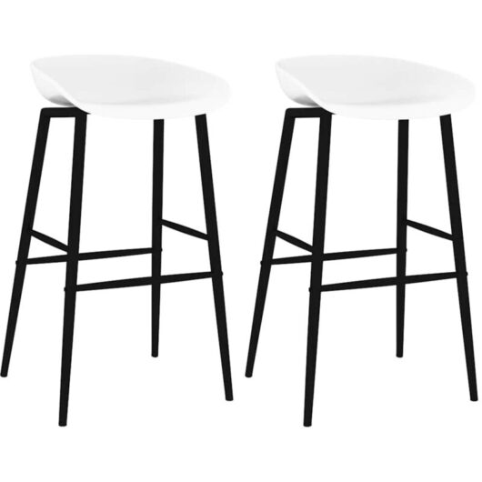 Bar Chairs 2 pcs White vidaXL