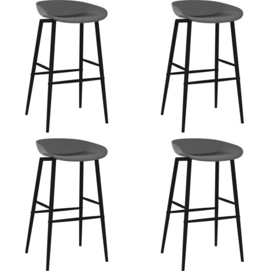 Bar Chairs 4 pcs Grey vidaXL