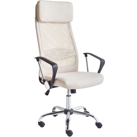 Beliani - Modern Swivel Adjustable Height Office Computer Chair Beige Pioneer