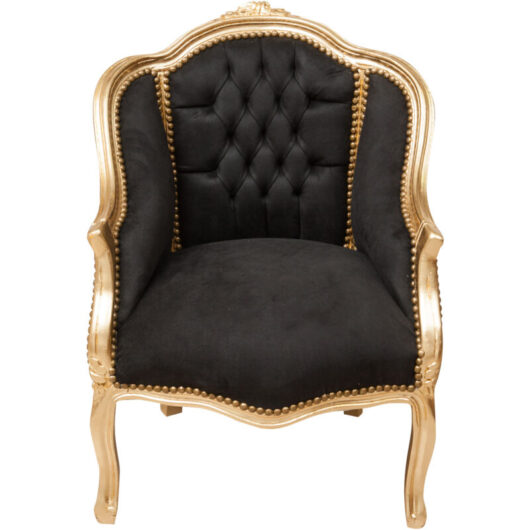 Biscottini - Dining room chair Wooden kitchen chair 56x78x62 cm Armchair bedroom Padded armchair Chair with armrests Baroque style