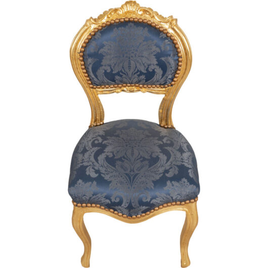 Biscottini - Wooden kitchen chair Dining chair 92x45x45 cm Louis xvi upholstered chair Baroque armchair French style gold armchair