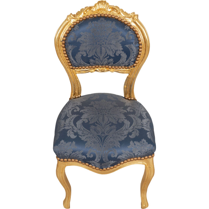 Biscottini - Wooden kitchen chair Dining chair 92x45x45 cm Louis xvi upholstered chair Baroque armchair French style gold armchair