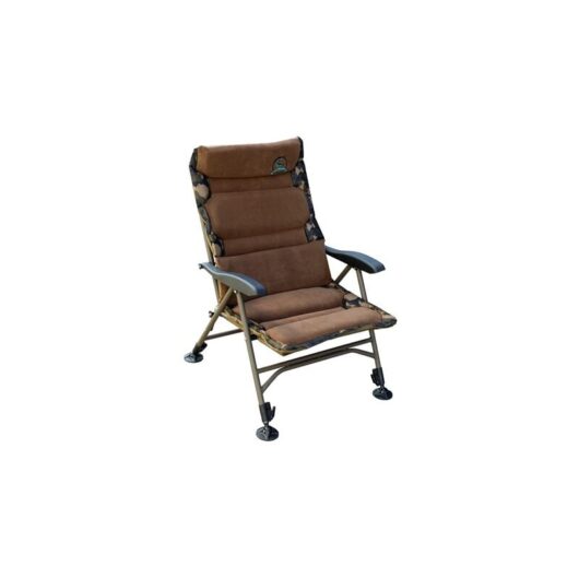 CARPZILLA Recliner Folding Camping Fishing Chair 5CM Cushion 150KG Capacity Camo