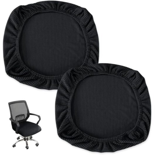 CCYKXA 2-Piece Round Stool Cover, Stretchable Chair Cover, Dining Chair Cushion Cover, Swivel Bar Stool Cover, Office Seat Protector, Washable Chair