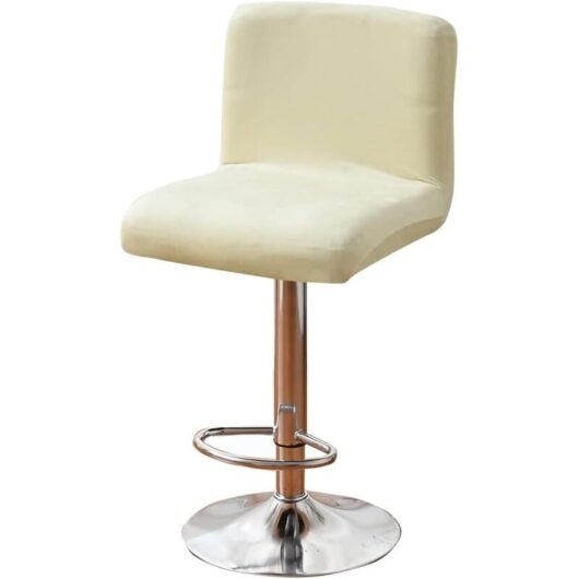CCYKXA Bar Stool Covers, Chair Covers, 1 Piece, Stretchable Bar Stool Covers for Dining Room, Beige