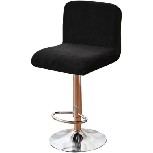 CCYKXA Bar Stool Covers, Chair Covers, 1 Piece, Stretchable Bar Stool Covers for Dining Room, Black