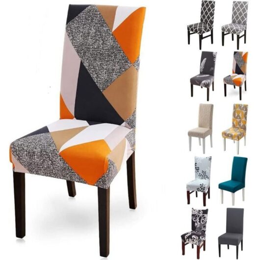 CCYKXA Removable Washable Stretch Chair Covers Modern Dining Room Decoration Wedding Bouquet Hotel Restaurant Square Chair Covers