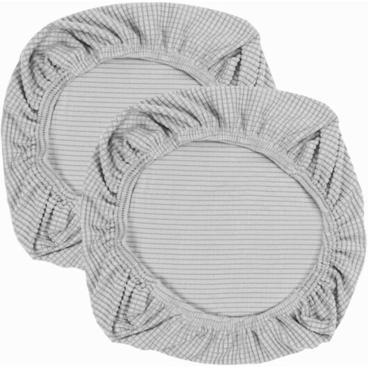 CCYKXA Set of 2 elasticated elastane chair covers - Washable - For office chairs, dining room chairs, bar chairs, wedding chairs - Silver
