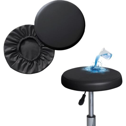 CCYKXA Set of 2 round waterproof bar stool covers - Polyurethane - Seat cushion for office chair - For dining chairs - Round stool