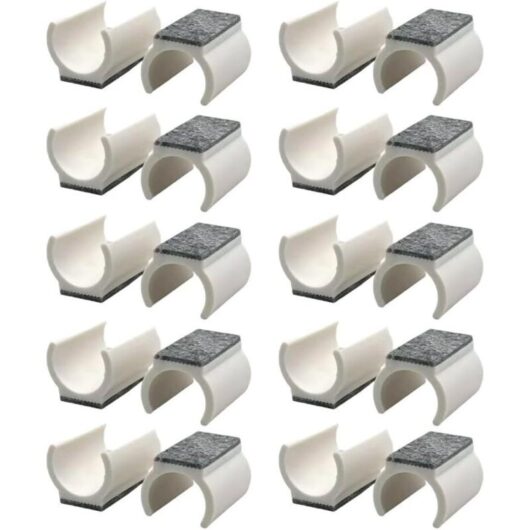 CCYKXA Set of 20 U-shaped felt chair leg covers for dining chairs, office chairs and bar stools to protect floors (white)