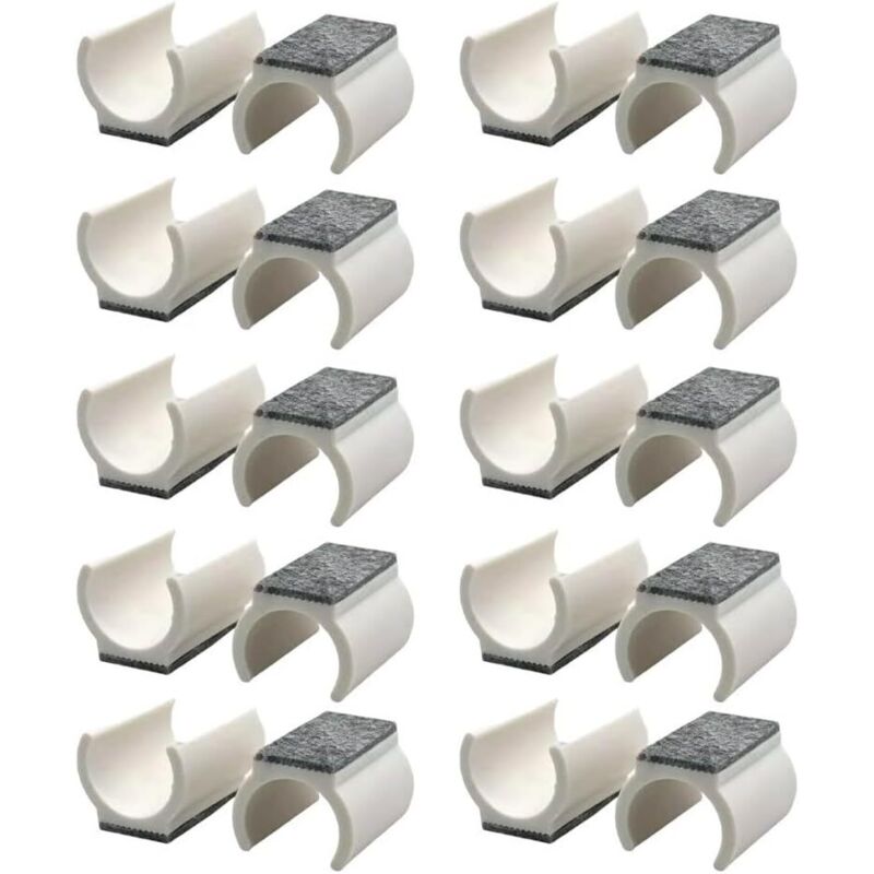 CCYKXA Set of 20 U-shaped felt chair leg covers for dining chairs, office chairs and bar stools to protect floors (white)