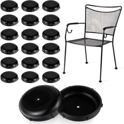CCYKXA Set of 20 patio furniture leg caps, 3.8 cm round plastic caps for wrought iron furniture - Black caps for metal chair legs and garden tables