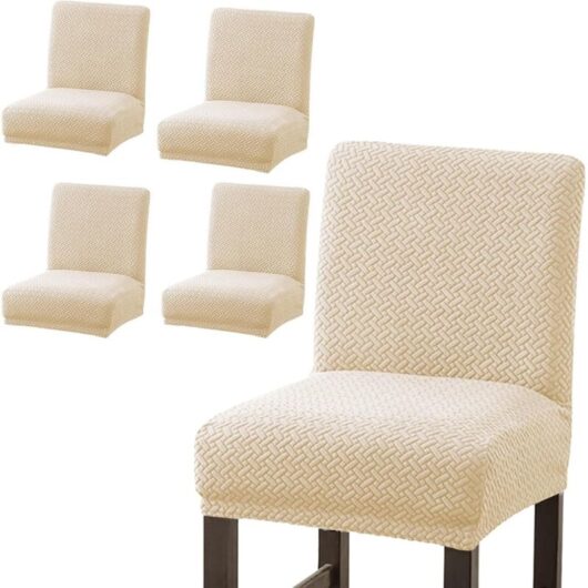 CCYKXA Set of 4 waterproof chair covers for bar stools, dining room, elastic, waterproof and durable chair covers, for home, dining room