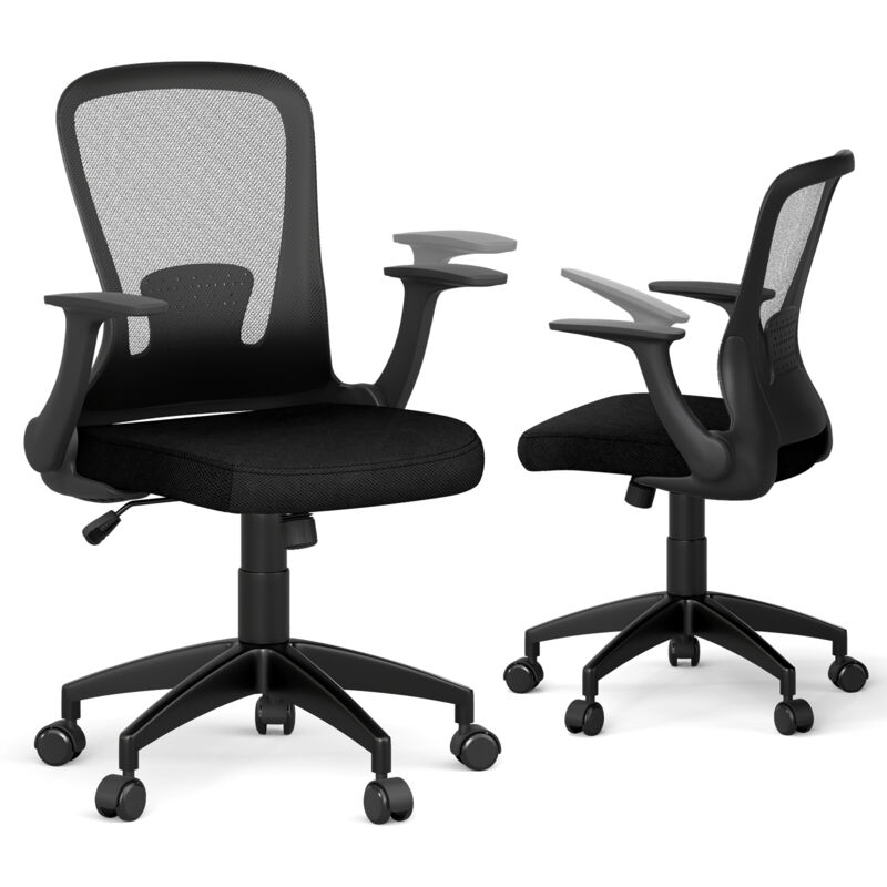 COSTWAY Ergonomic Mesh Office Chair Height Adjustable Executive Chair-Black