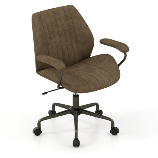 COSTWAY Executive Office Chair Ergonomic Swivel Computer Desk Chair-Olive
