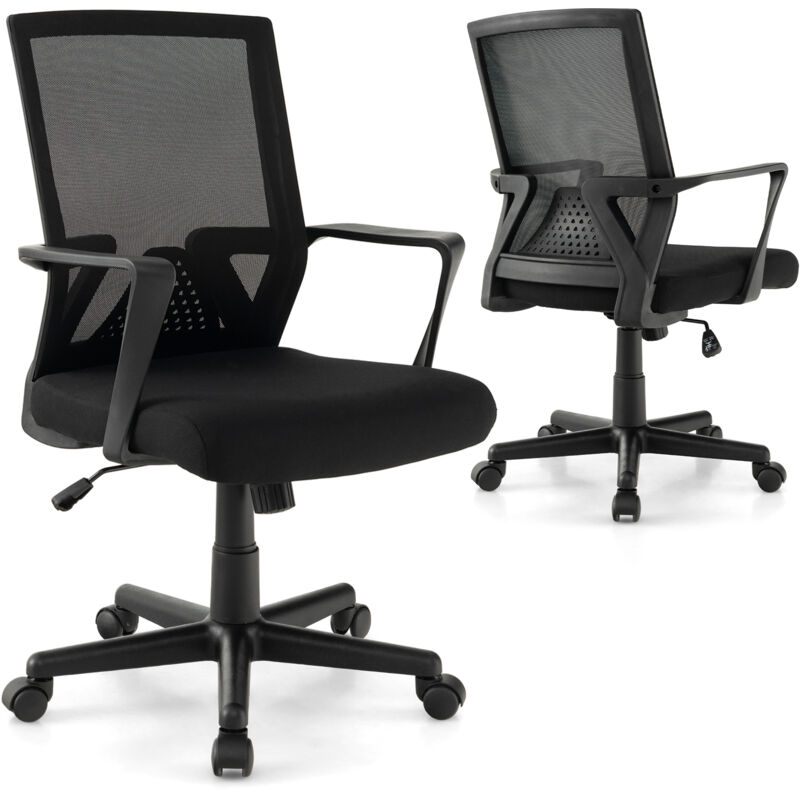 COSTWAY Home Office Chair Ergonomic Desk Chair with Lumbar Support-Black