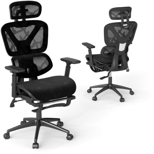 COSTWAY Mesh Office Chair Adjustable Swivel Executive Computer Desk Chair-Black