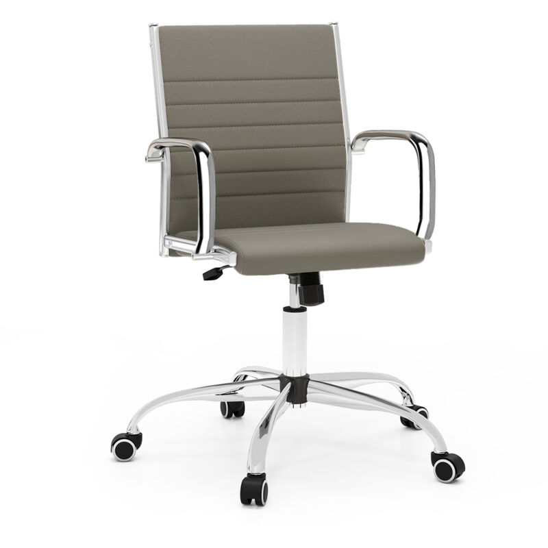 COSTWAY Office Chair Height Adjustable Conference Room Chair-Grey