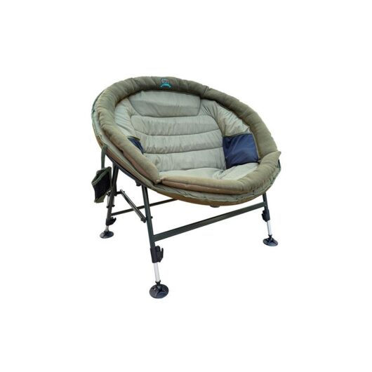Carpzilla - Foldable Wide Round Fishing Chair Sunchair Adjustable Legs Green