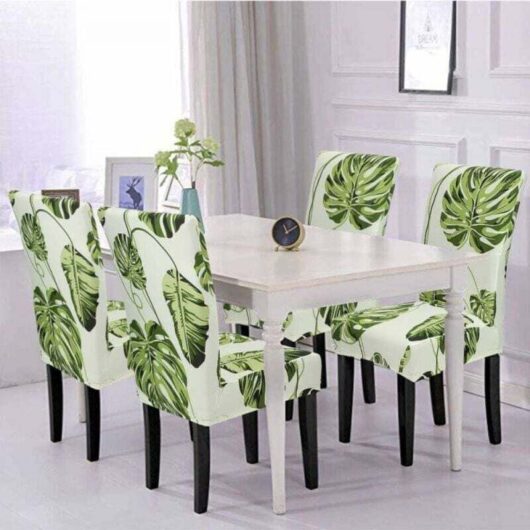 Chair Cover Set (4 Pieces), Universal Chair Slipcovers, Easy to Clean and Durable for Hotels, Homes, Restaurants and Kitchens