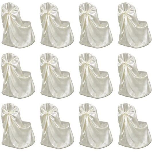 Chair Cover for Wedding Banquet 12 pcs Cream vidaXL