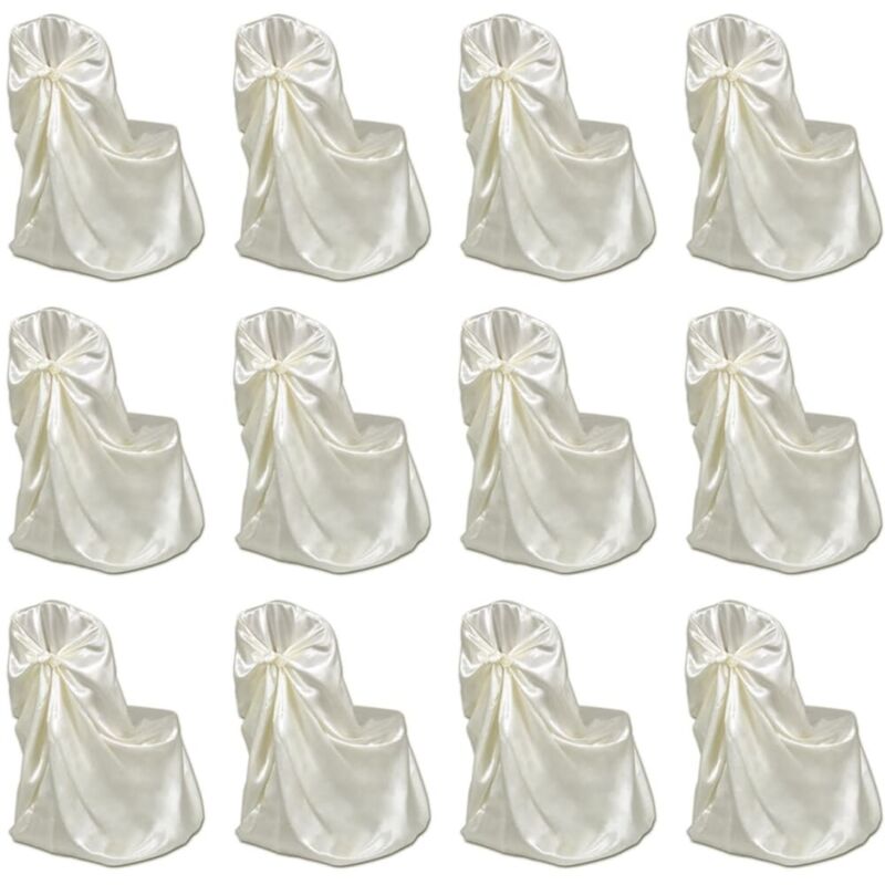 Chair Cover for Wedding Banquet 12 pcs Cream vidaXL