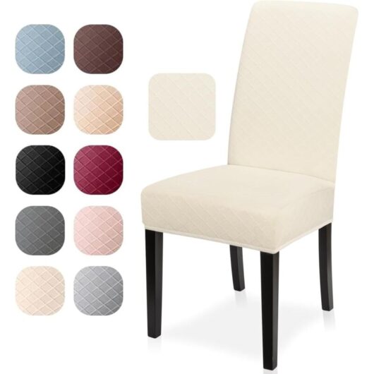Chair Covers, Set of 4, Universal Stretch Chair Covers, Modern Jacquard Design, Removable Chair Covers, Dining Room Covers, Bi-Elastic Fitted Covers,