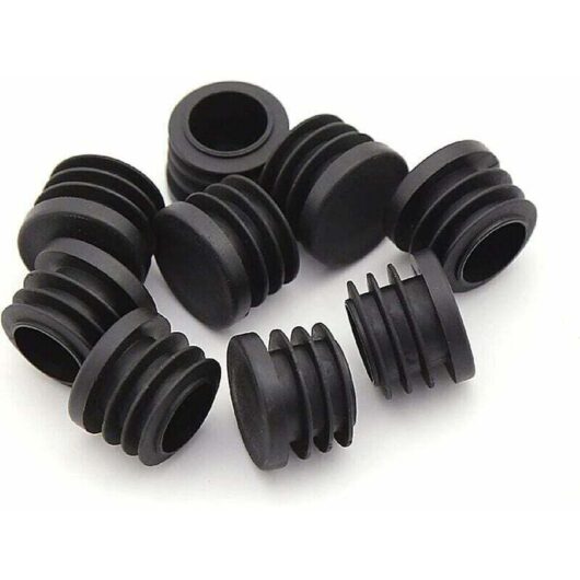 Chair Leg Caps, Round Plastic Caps, 30 Pieces Black Tube End Caps, Round Chair Sliders, Furniture Protective End Caps for Chair/Legs, Pipe Covers,