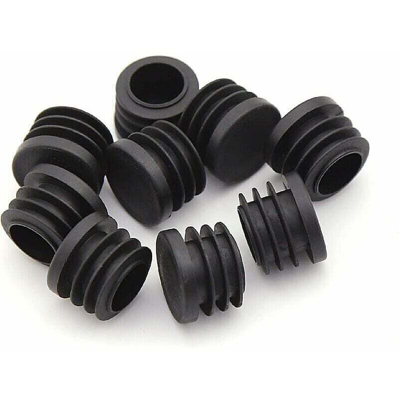 Chair Leg Caps, Round Plastic Caps, 30 Pieces Black Tube End Caps, Round Chair Sliders, Furniture Protective End Caps for Chair/Legs, Pipe Covers,