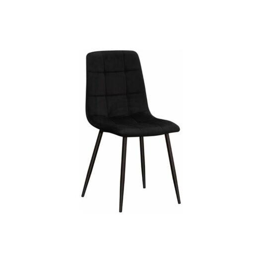 Chair - Tufted Fabric/Metal - L52 x W44 x H86 cm - Black