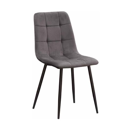 Chair - Tufted Fabric/Metal - L52 x W44 x H86 cm - Grey/Black