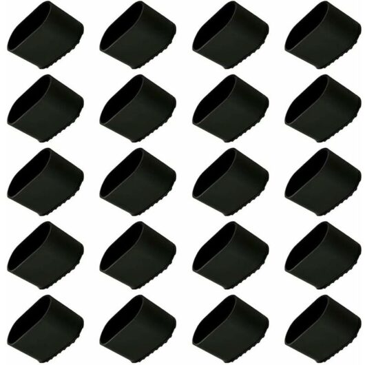 Chair leg cap, 20 pieces Chair leg protector, floor protector, foot tips, plastic chair leg, floor protector, 40x20 mm protective cap for oval tubes,