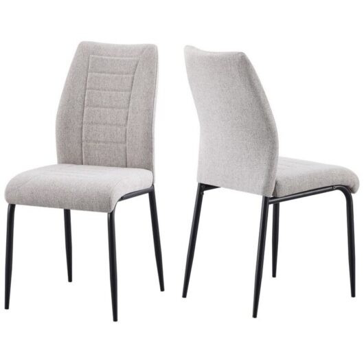 Chilton Indoor Dining Chair (Pack of 4) - L58.5 x W43 x H94 cm - Grey Fabric