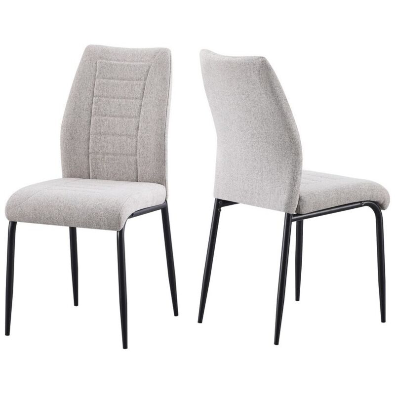 Chilton Indoor Dining Chair (Pack of 4) - L58.5 x W43 x H94 cm - Grey Fabric