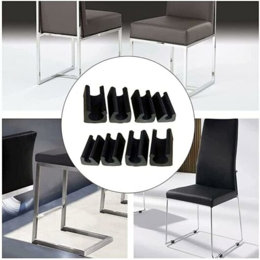 Cyslmuk - 34pcs Chair Leg Caps Tube End Caps Pads Furniture Floor Protector u Shape Plastic Chair Caps,Chair Leg Caps Silicone Tube Clamp (14mm,Black)