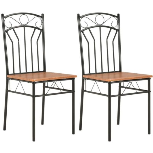 Dining Chairs 2 pcs Brown mdf Vidaxl