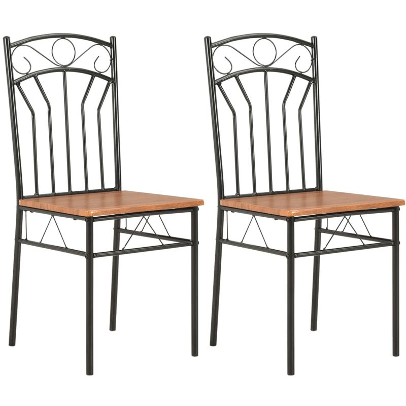 Dining Chairs 2 pcs Brown mdf Vidaxl