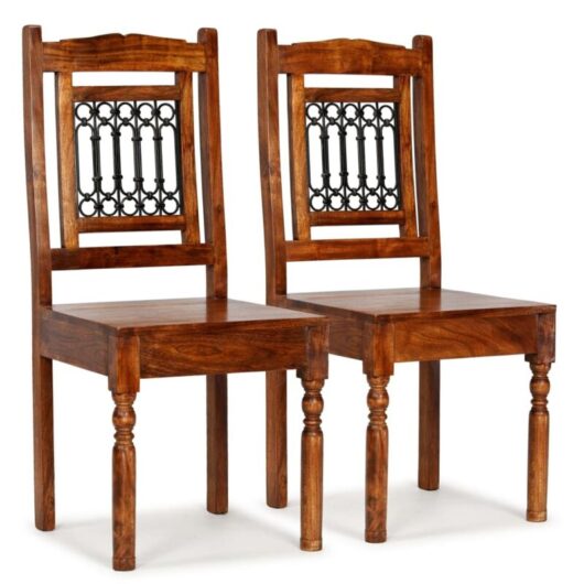 Dining Chairs 2 pcs Solid Wood with Honey-coloured Finish Classic vidaXL