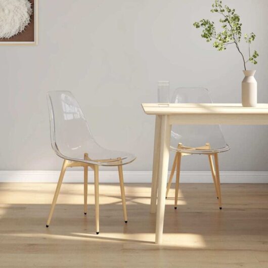 Dining Chairs 2 pcs Transparent pet Vidaxl