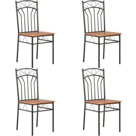 Dining Chairs 4 pcs Brown mdf Vidaxl