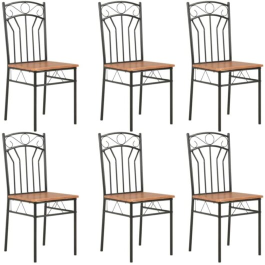 Dining Chairs 6 pcs Brown mdf Vidaxl