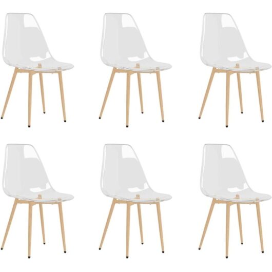 Dining Chairs 6 pcs Transparent PET vidaXL