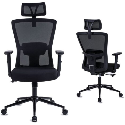 Ergonomic Office Chair with Adjustable Headrest and Armrests