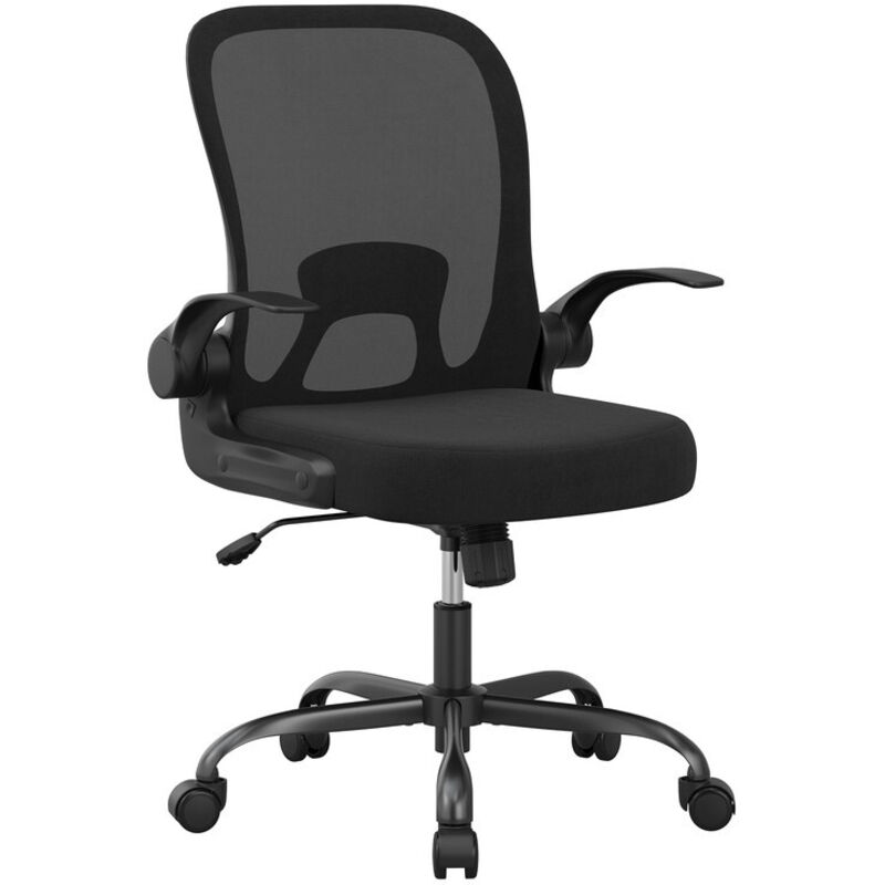 Farini Ergonomic Office Chair, Home Office Desk Chair with Adjustable Armrests for Home Office, Study Room, Dark Black & Black