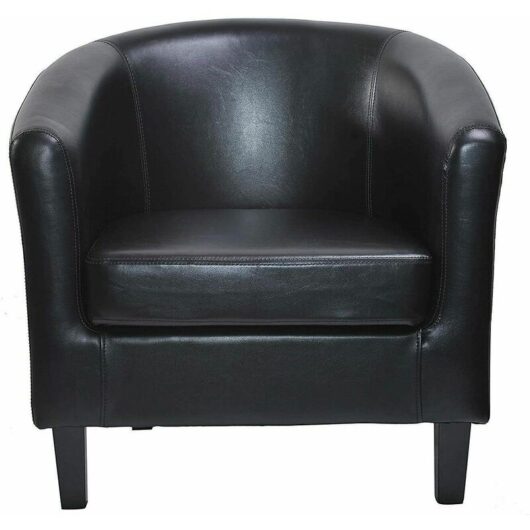 Faux Leather Tub Chair Armchair club Chair Dining Living Room & Cafe black