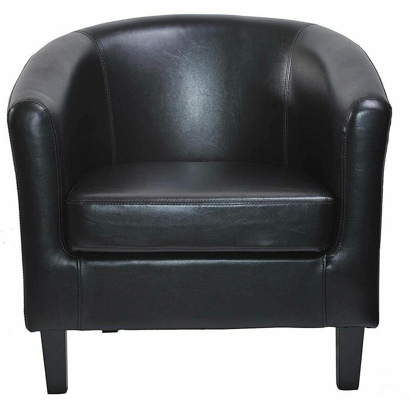 Faux Leather Tub Chair Armchair club Chair Dining Living Room & Cafe black