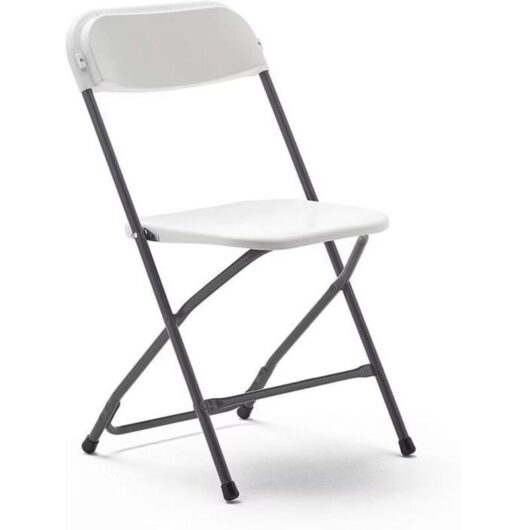 Folding chair in resin - MARBUENO SUMMER - White - 44x44x79 cm - Foldable - Modern - Easy to clean