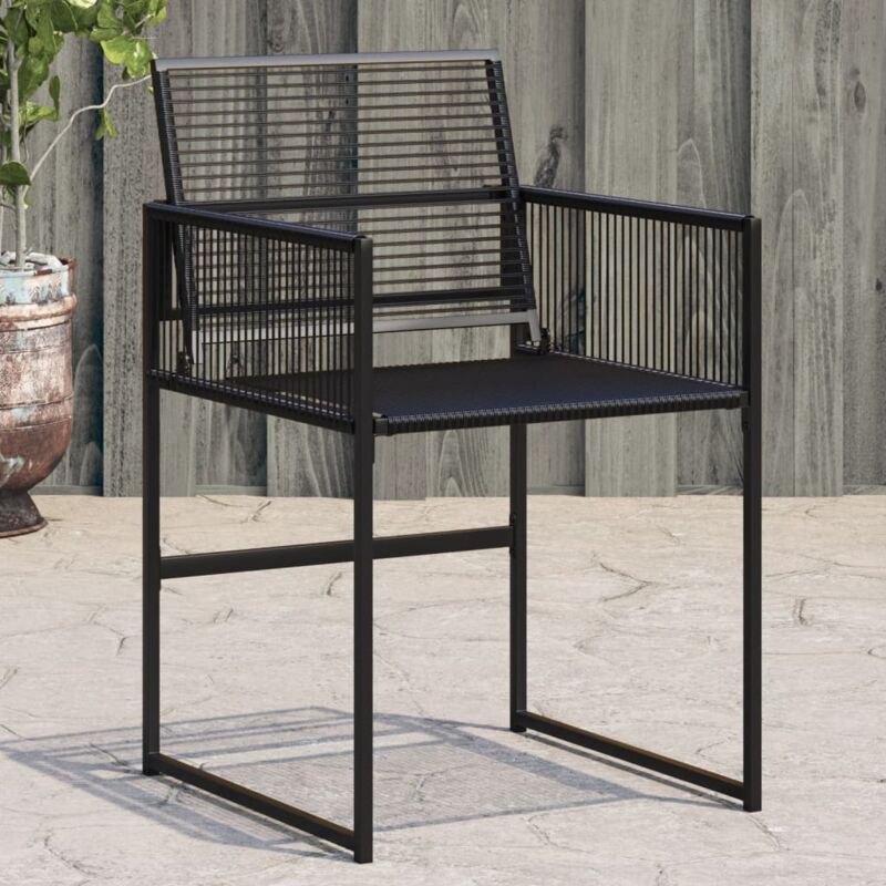 Garden Chairs 4 pcs Black Poly Rattan vidaXL